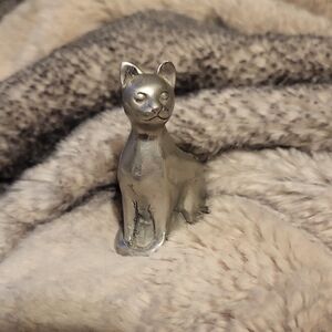 Pewter Cat Figurine/candlestick